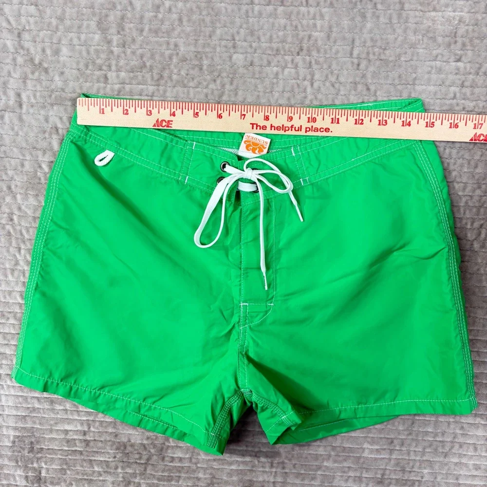 Sundek Mens Green Rainbow Stripe Board Shorts Swim Trunks Size 30 M502BDTA100